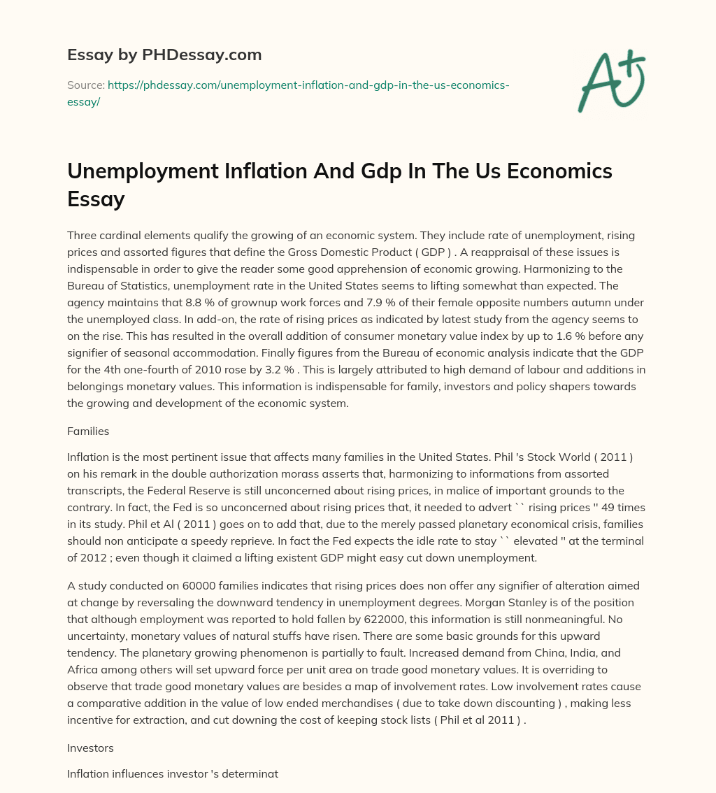 case study 2 gdp inflation and unemployment