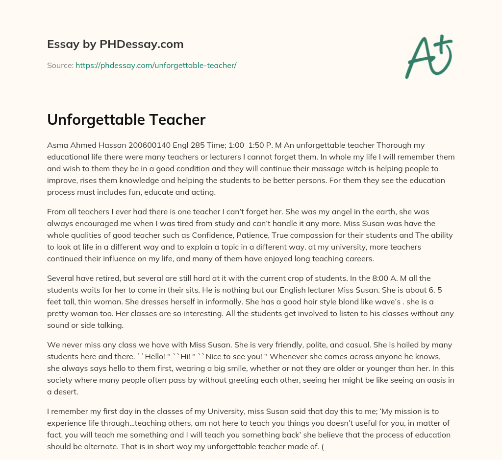 teachers are unpredictable essay
