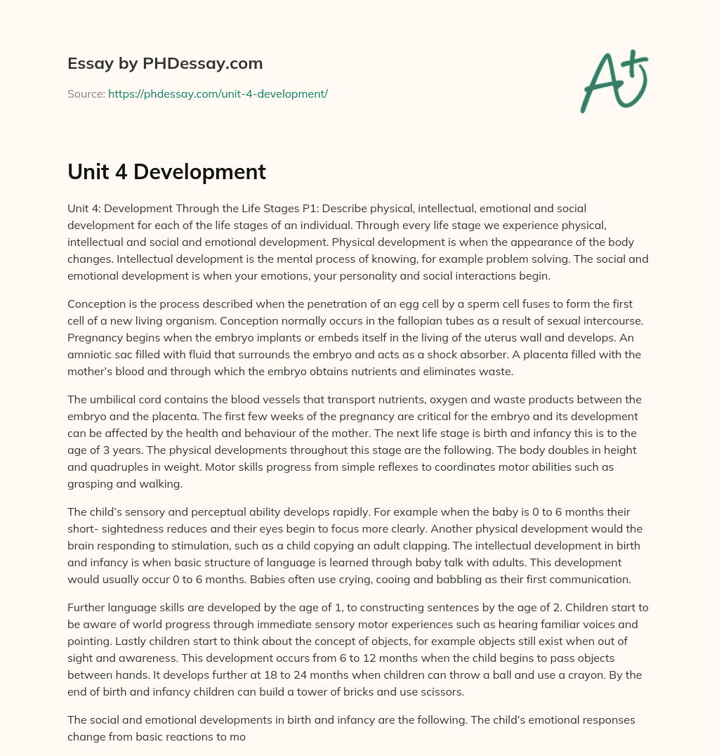 Unit 4 Development essay