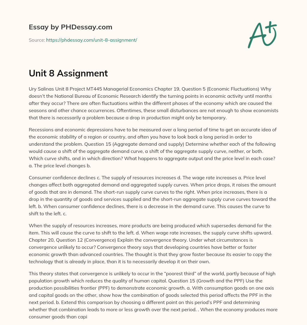 Unit 8 Assignment essay