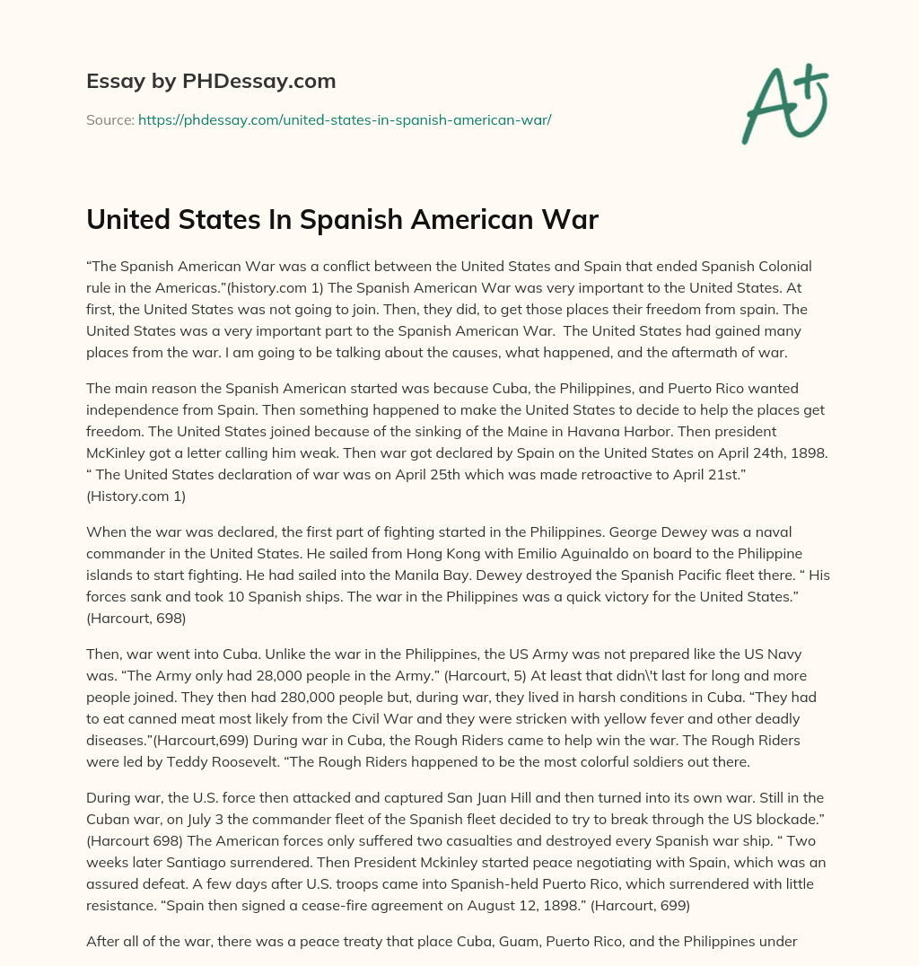 spanish american war essay questions