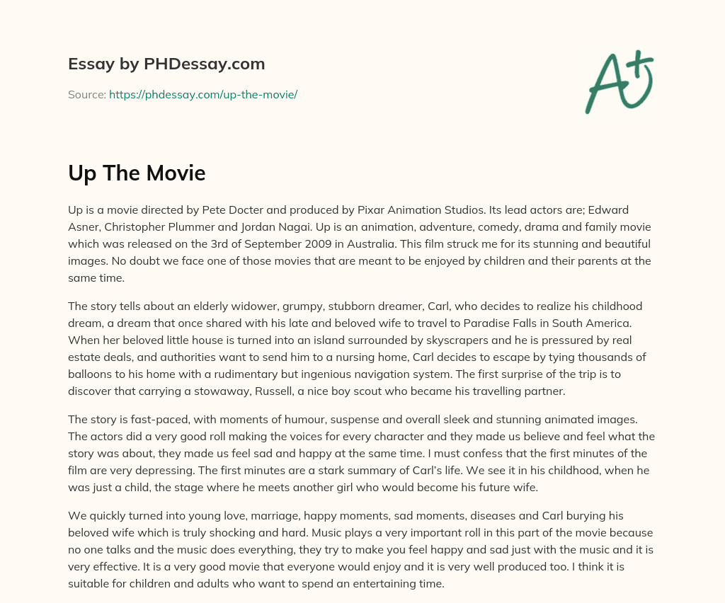 Up The Movie essay