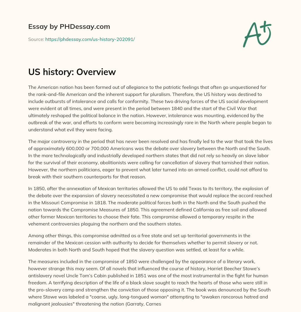 US history: Overview essay