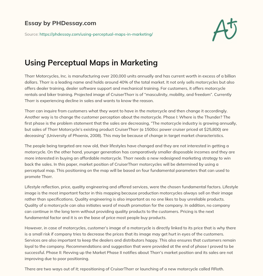 Using Perceptual Maps in Marketing essay