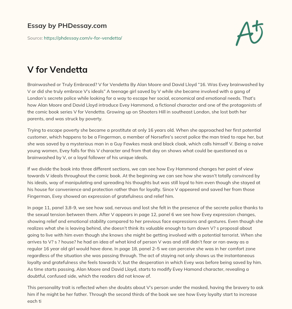 V for Vendetta essay