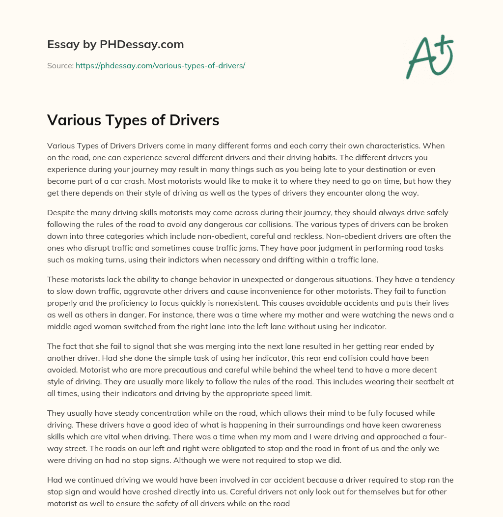 Various Types of Drivers