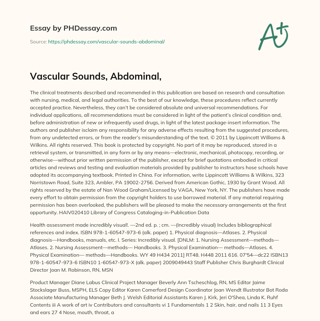 Vascular Sounds, Abdominal,