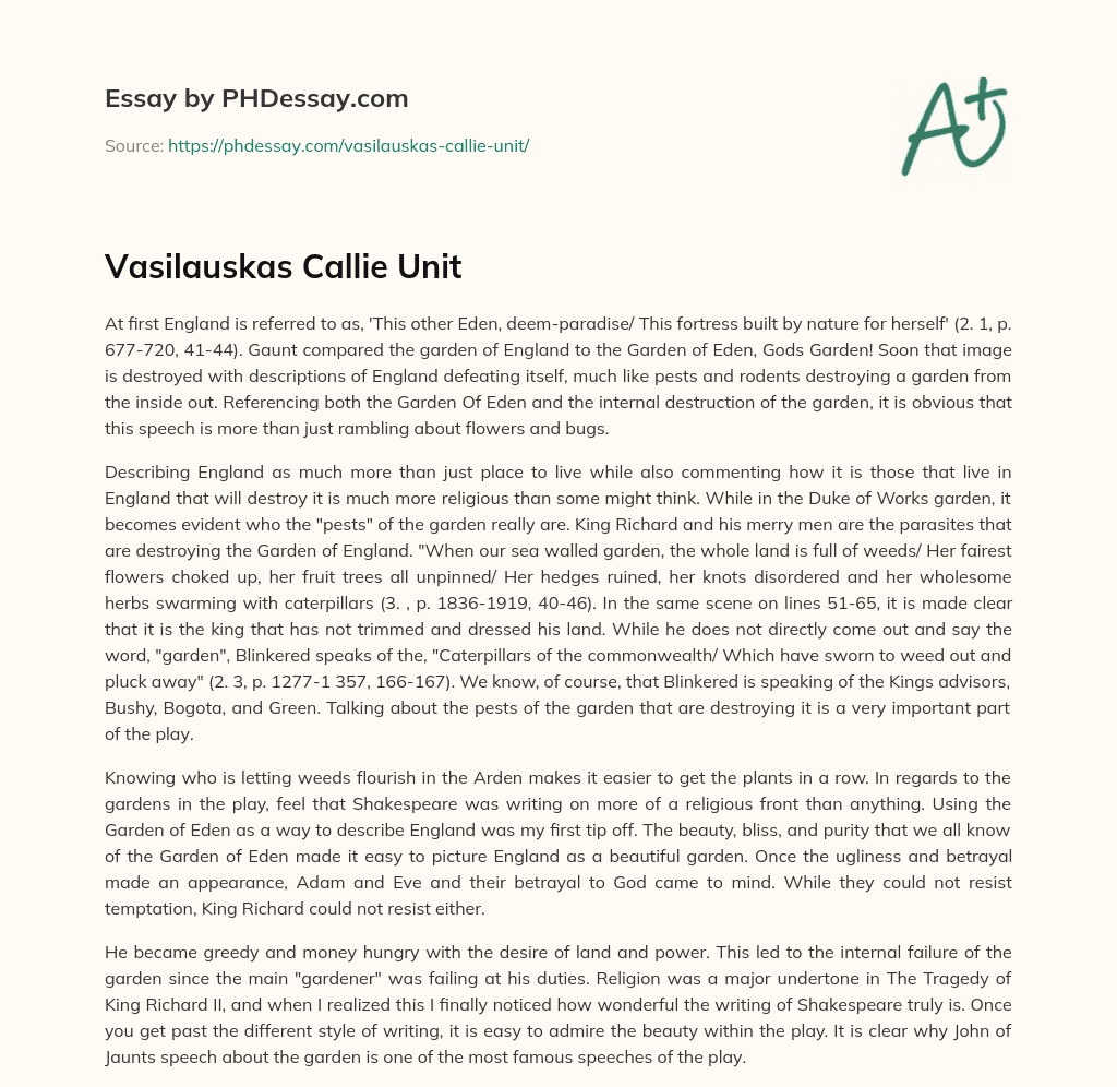 Vasilauskas Callie Unit essay