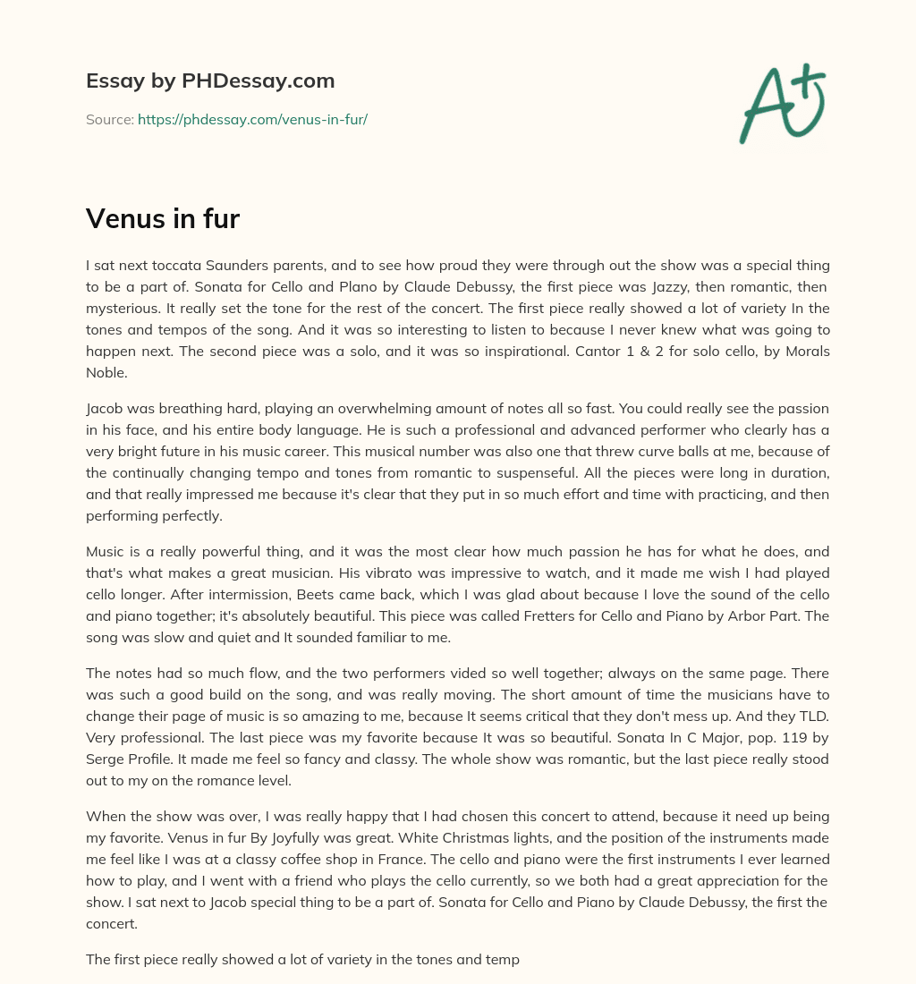 Venus in fur essay