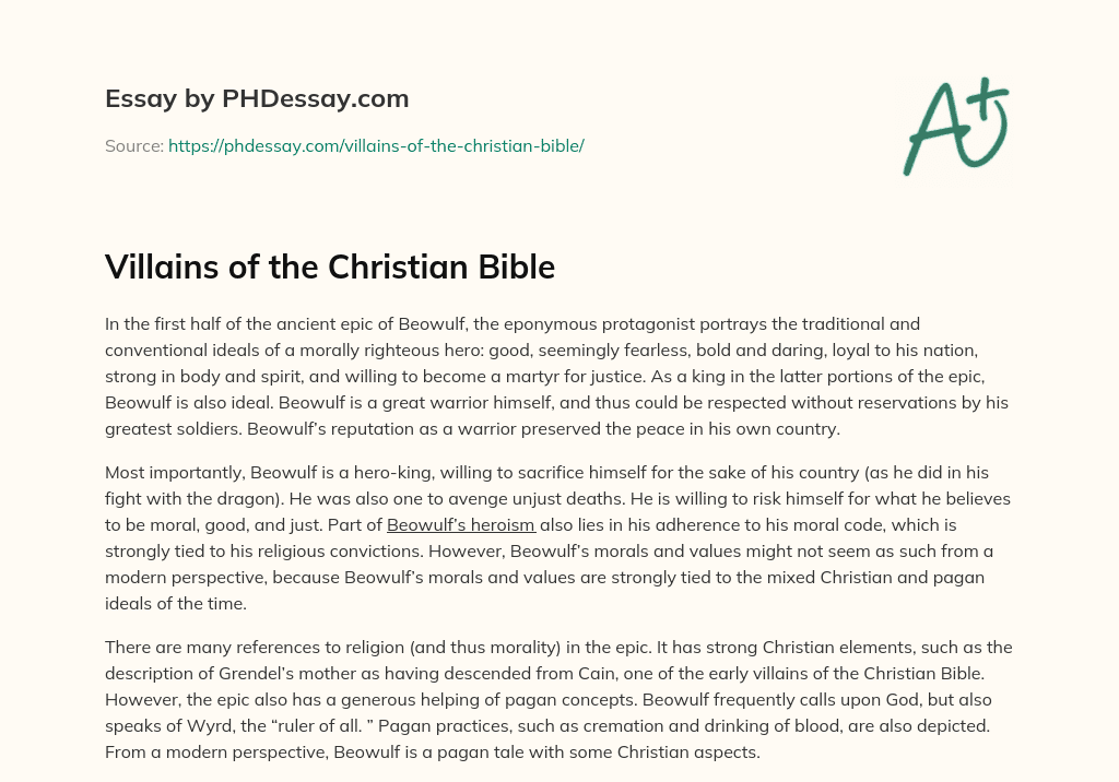 Villains of the Christian Bible essay