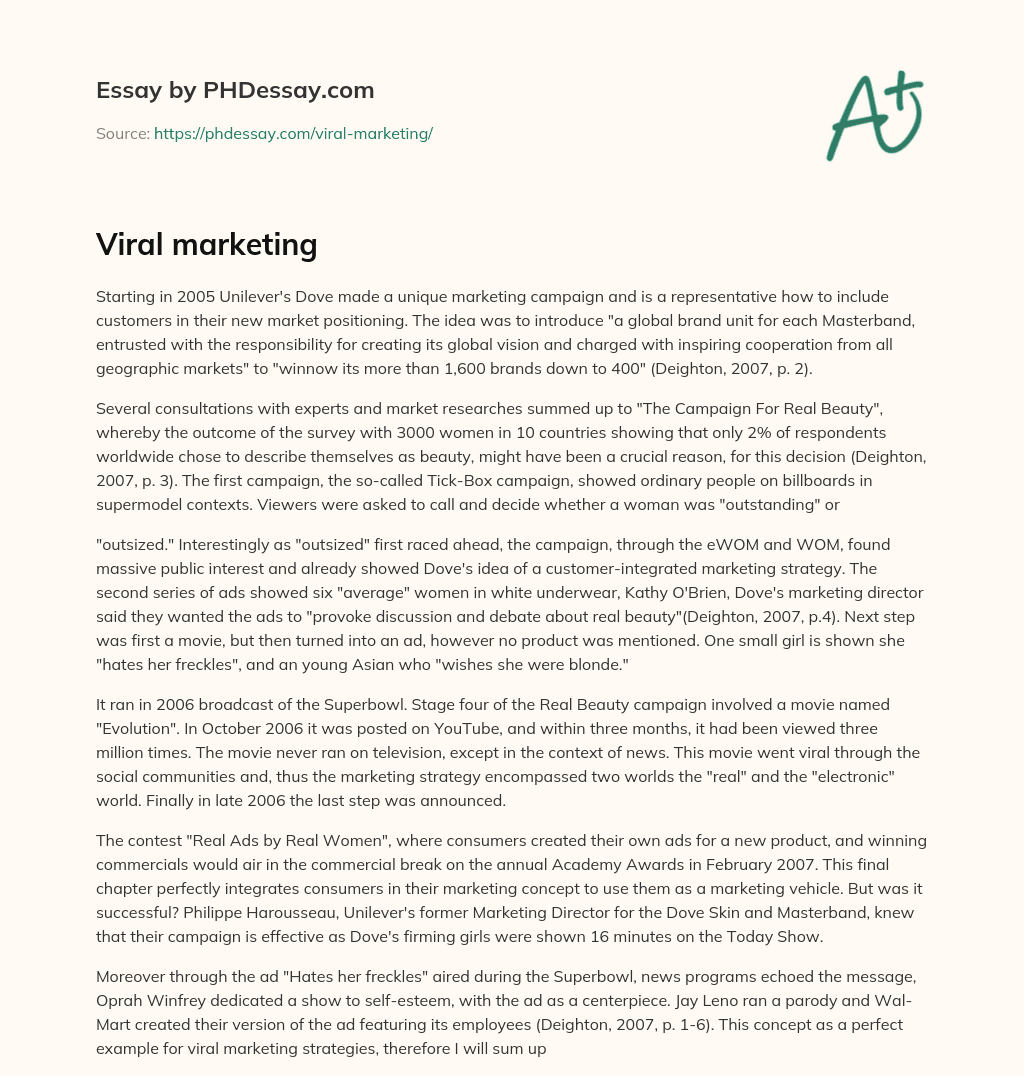 Viral marketing essay