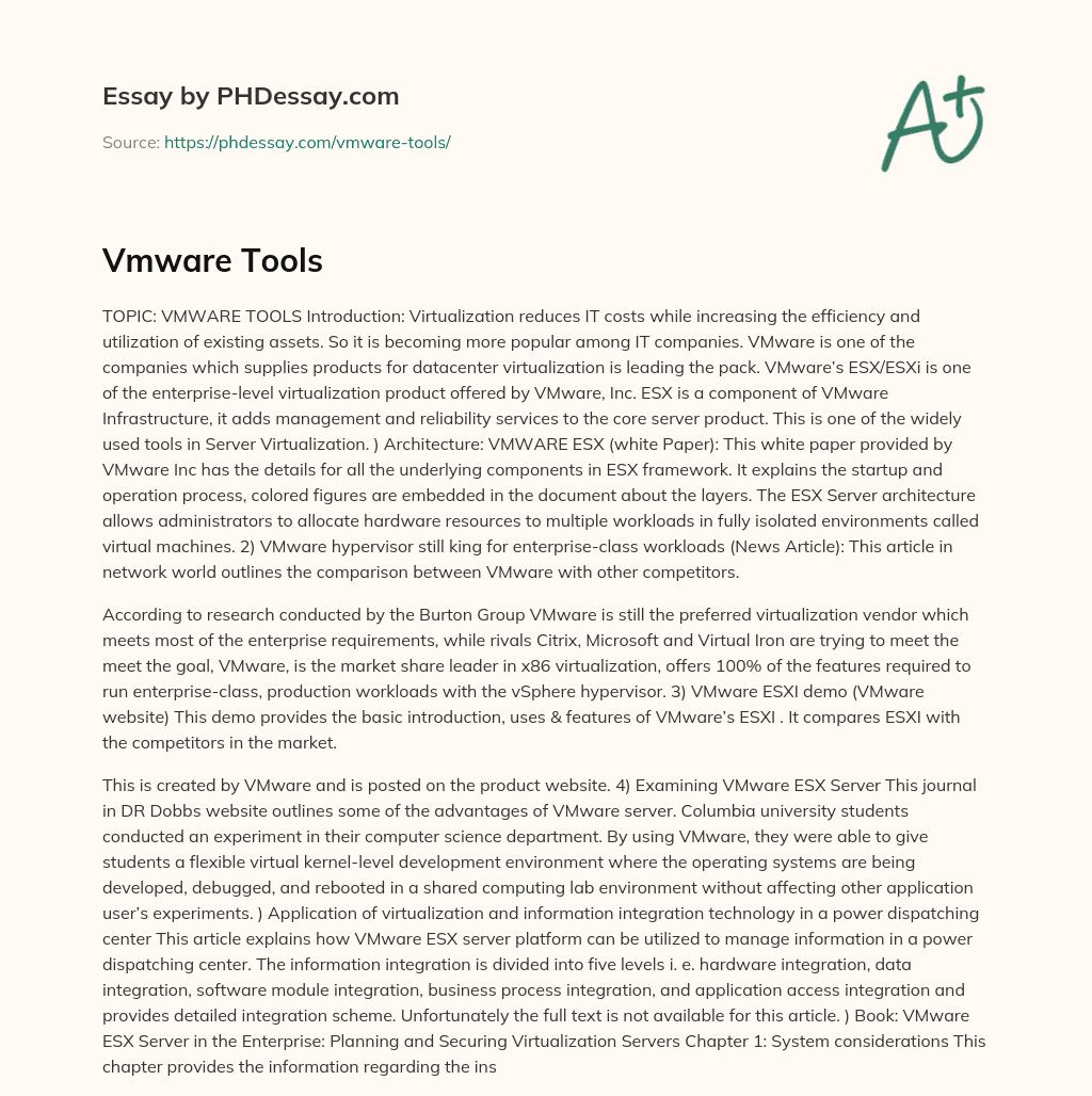 Vmware Tools essay