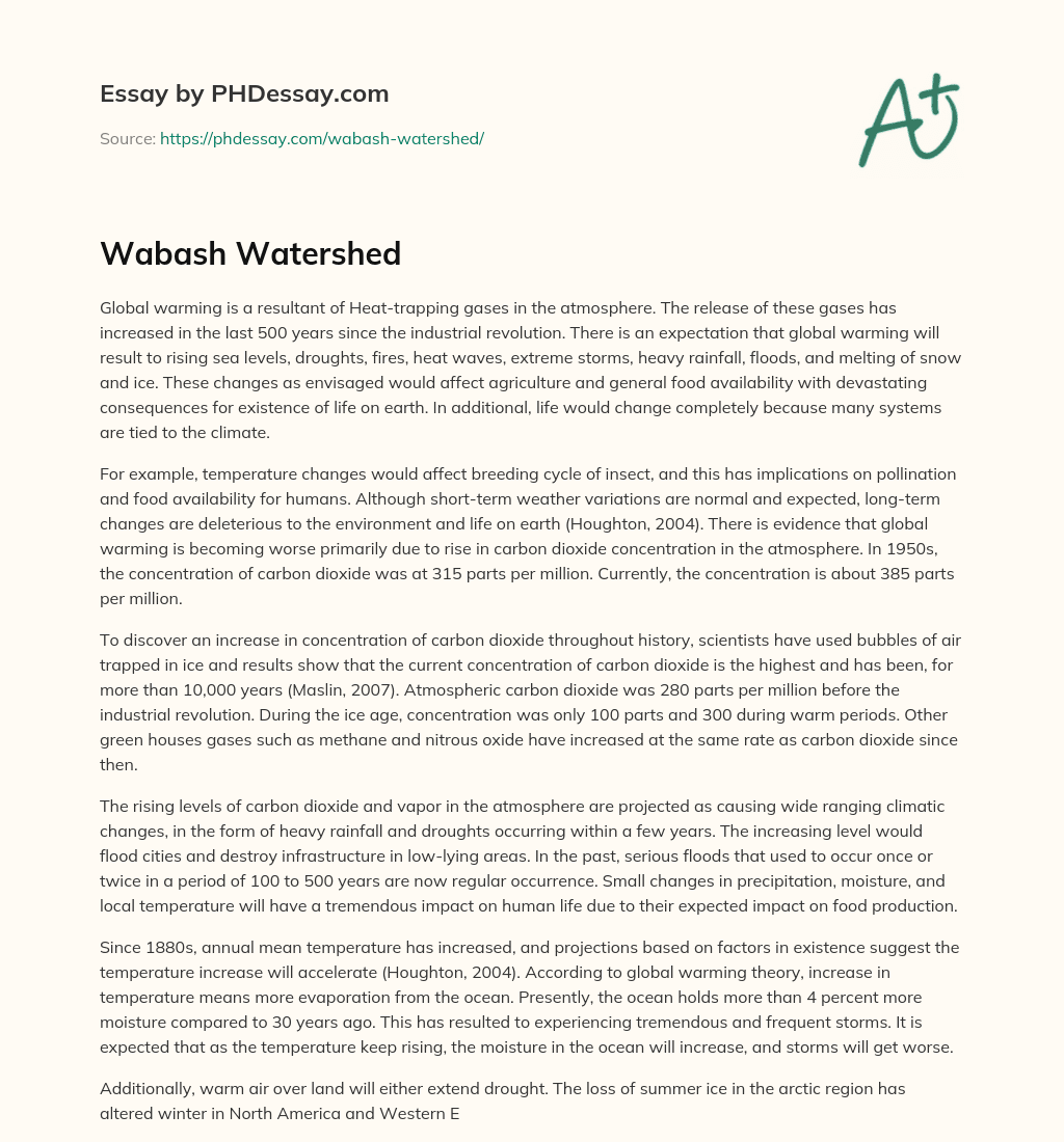 Wabash Watershed essay