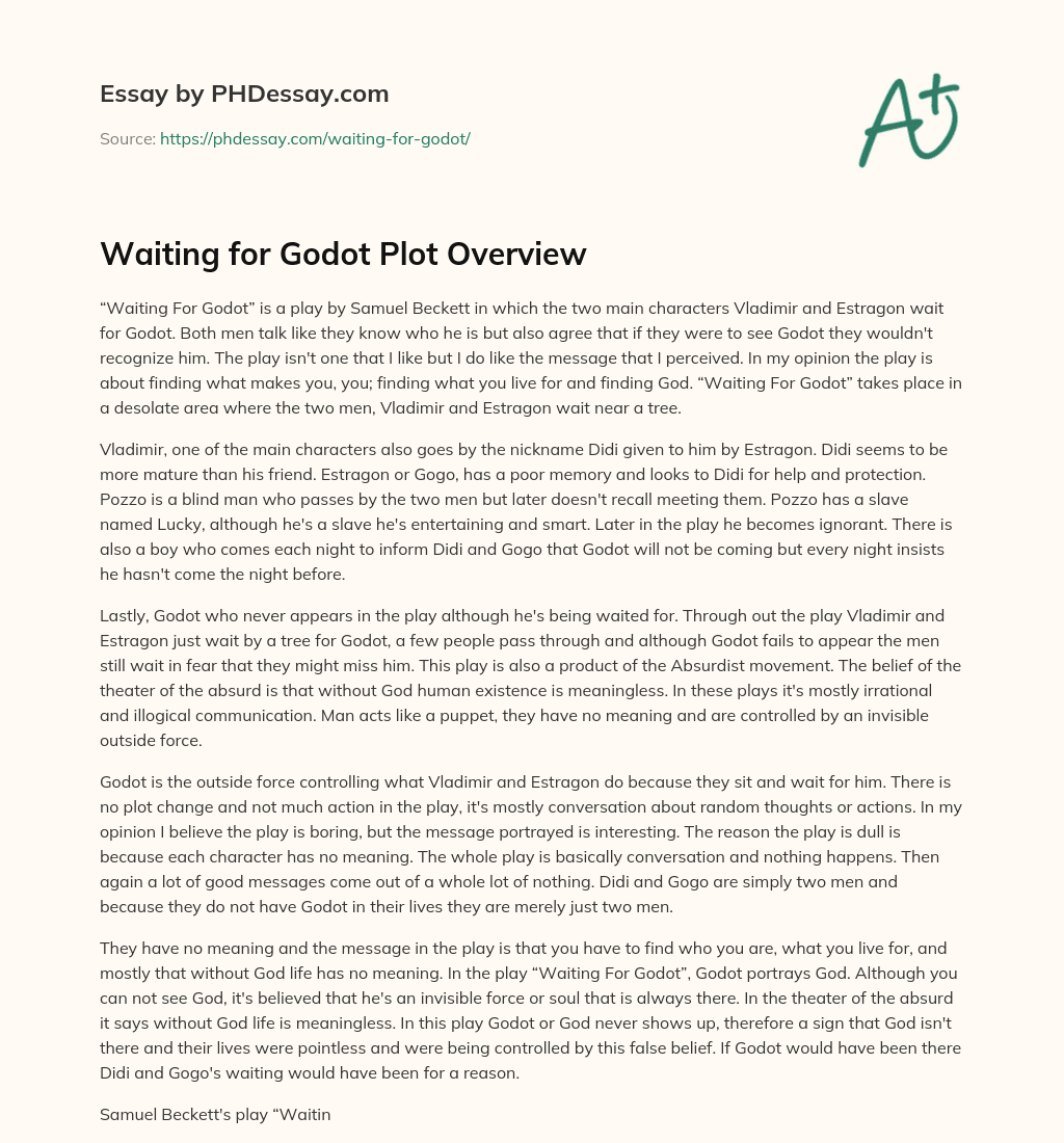 Waiting for Godot Plot Overview essay