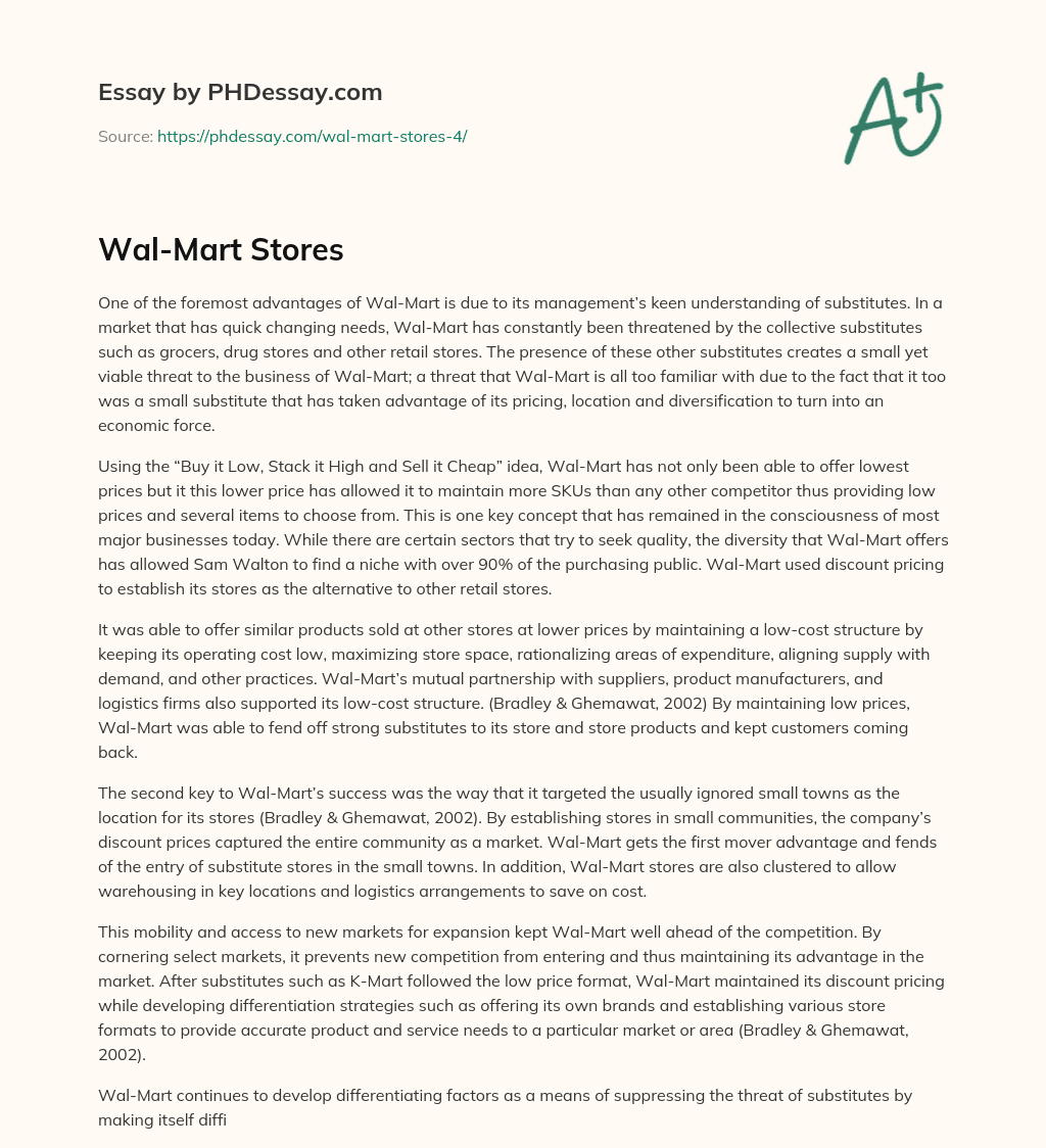 Wal-Mart Stores essay