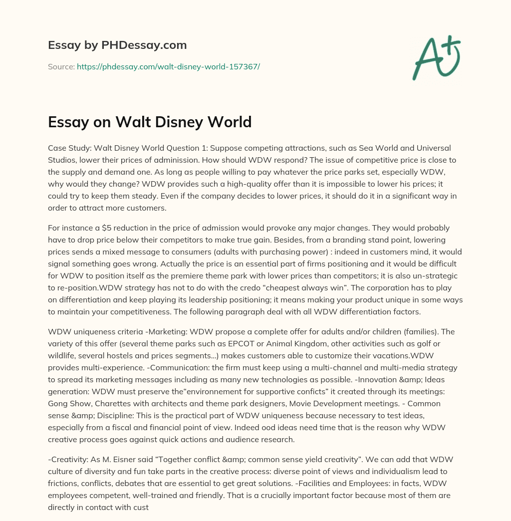 argumentative essay about disney world