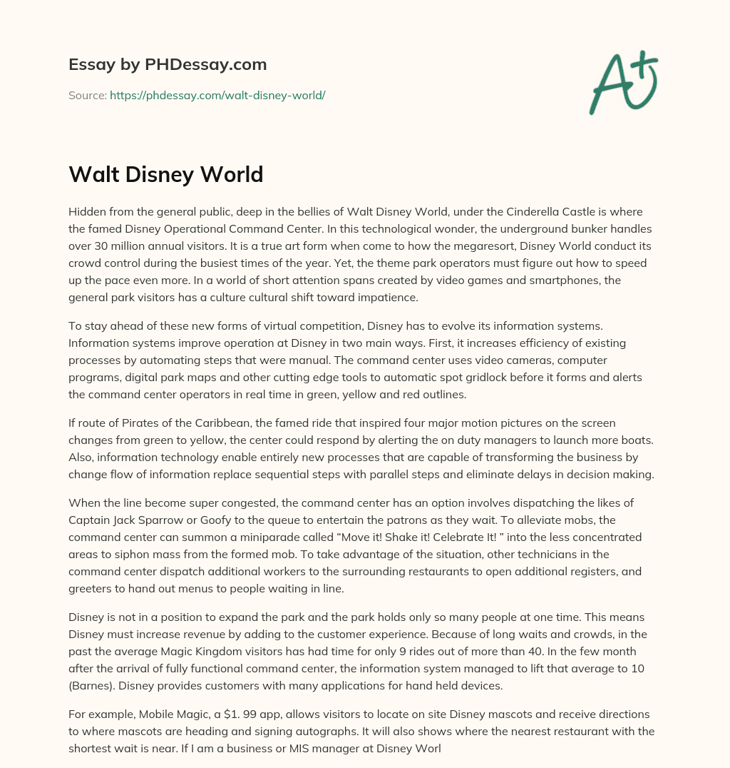 Walt Disney World essay