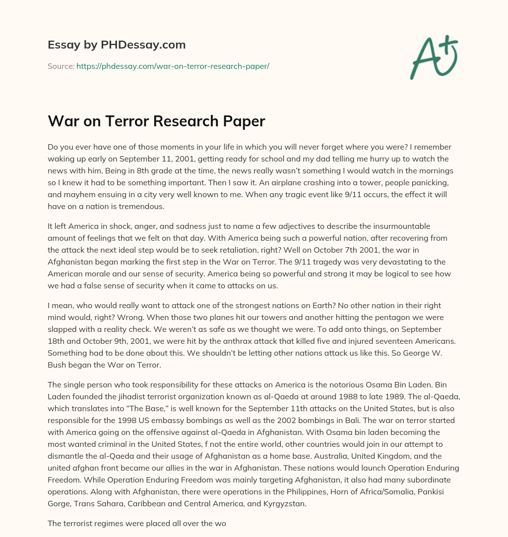 war on terror research paper