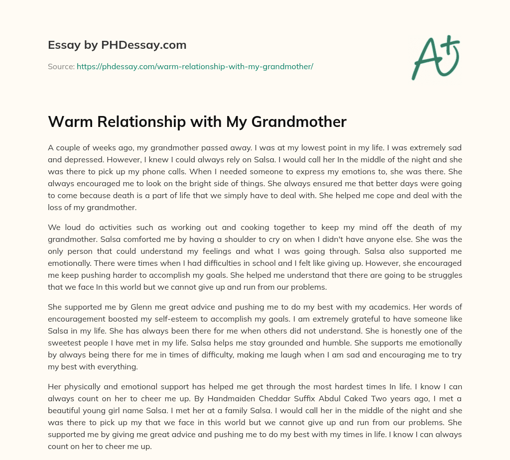 essay about grandmother love