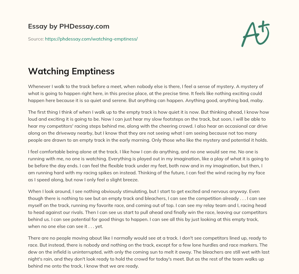 Watching Emptiness essay