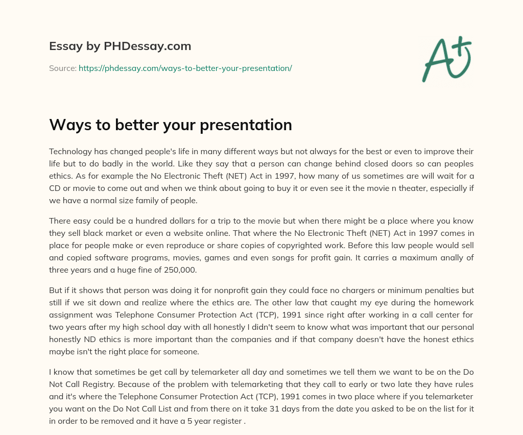 Ways to better your presentation essay