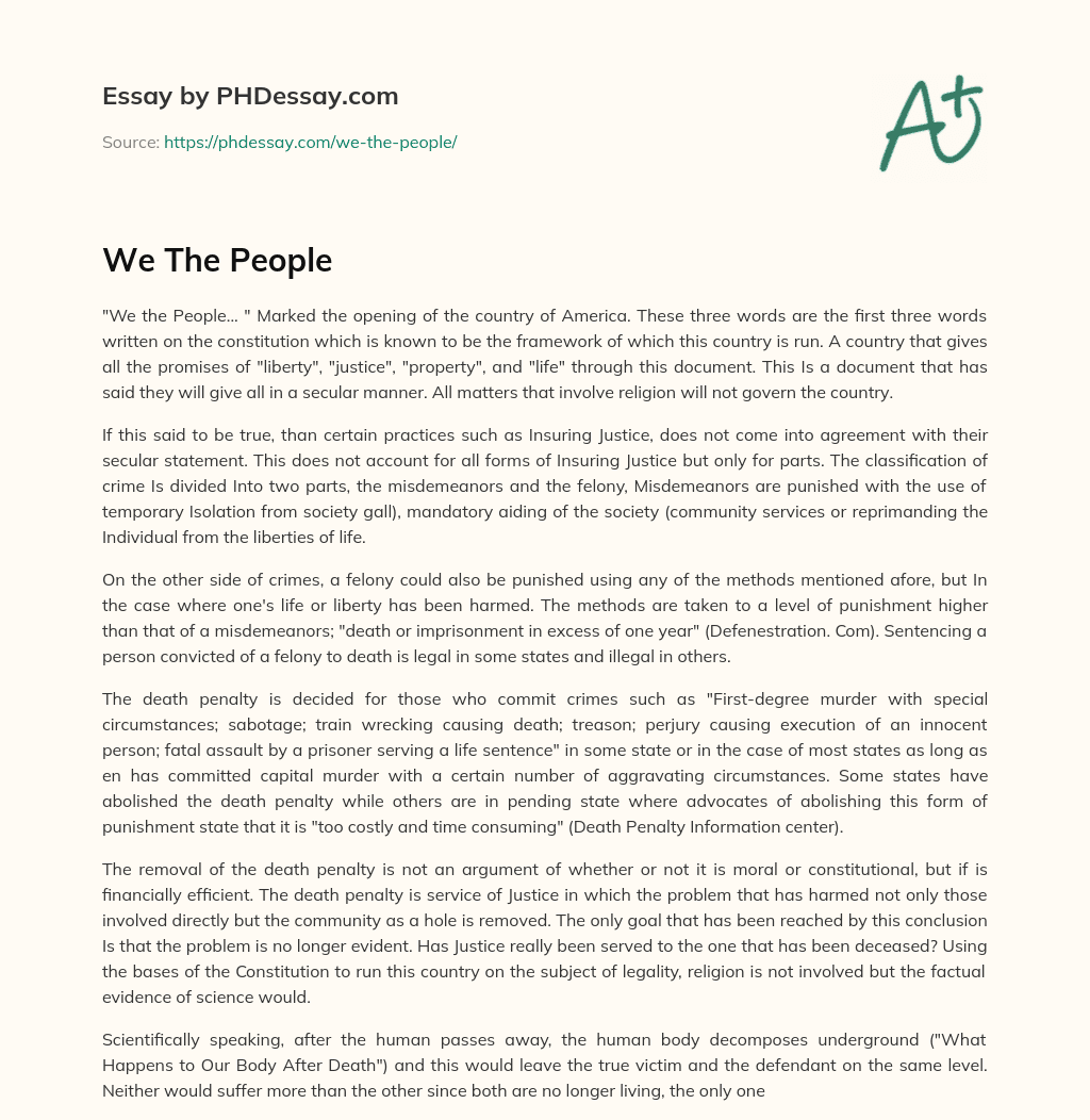 We The People essay