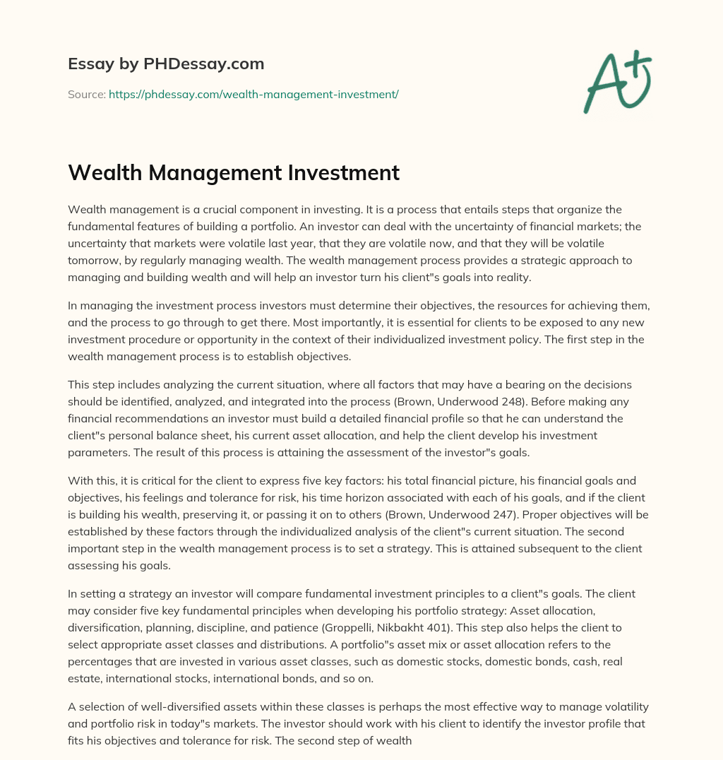 thesis on wealth management