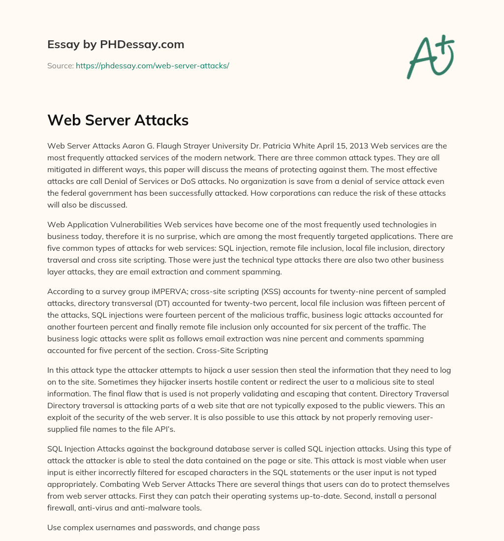 Web Server Attacks essay
