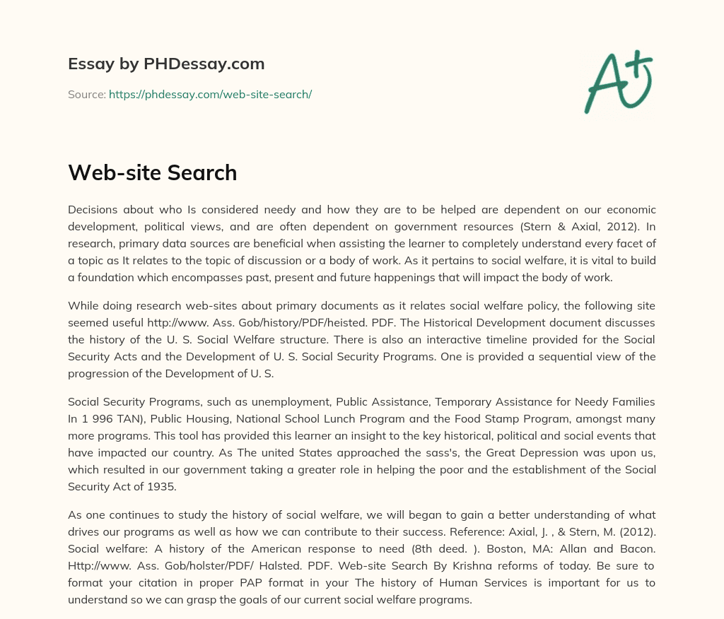 Web-site Search essay