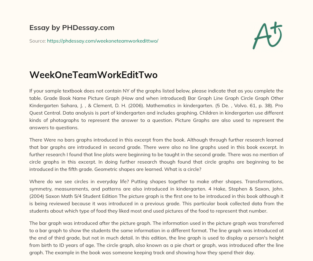 WeekOneTeamWorkEditTwo essay