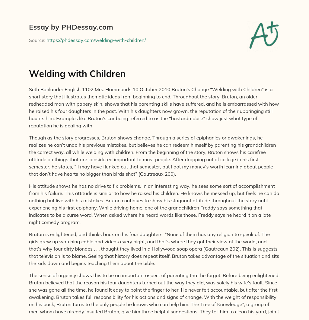 Welding with Children essay