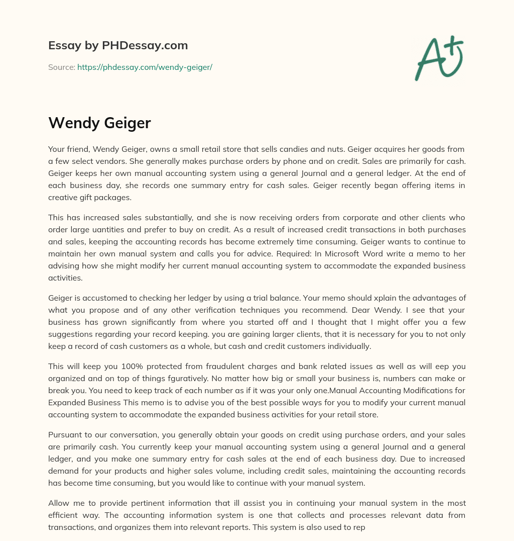 Wendy Geiger essay
