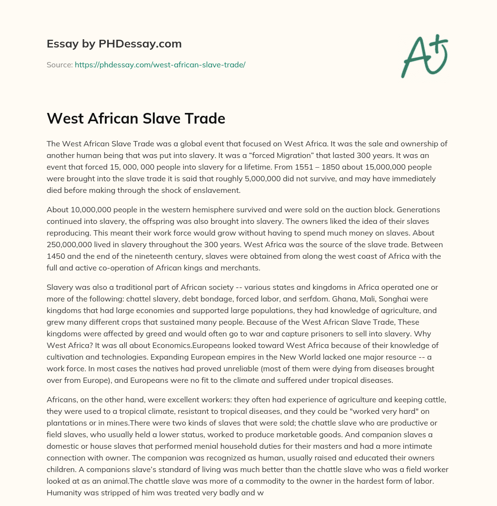 West African Slave Trade essay
