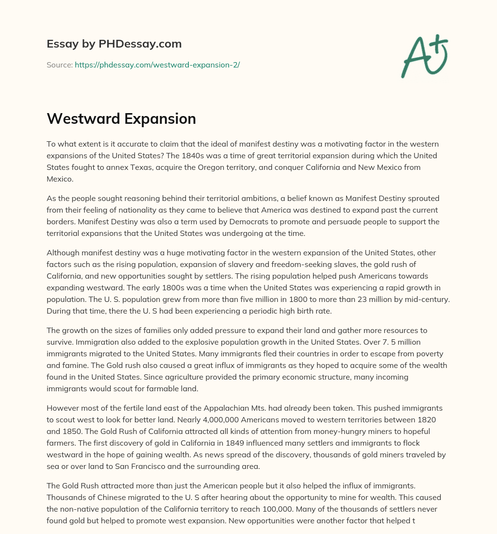 Westward Expansion essay