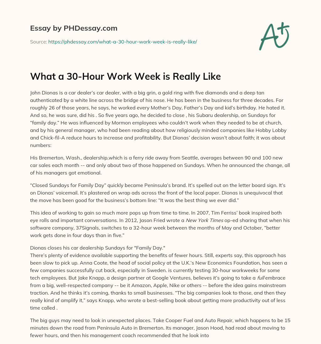 What a 30-Hour Work Week is Really Like essay