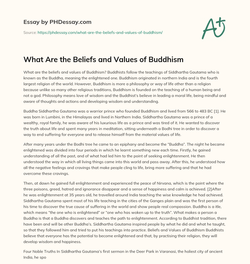 what-are-the-beliefs-and-values-of-buddhism-phdessay