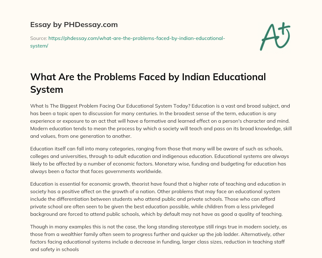 essay on problems faced by india