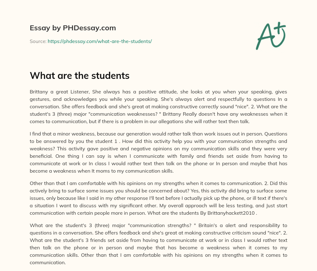 What are the students essay