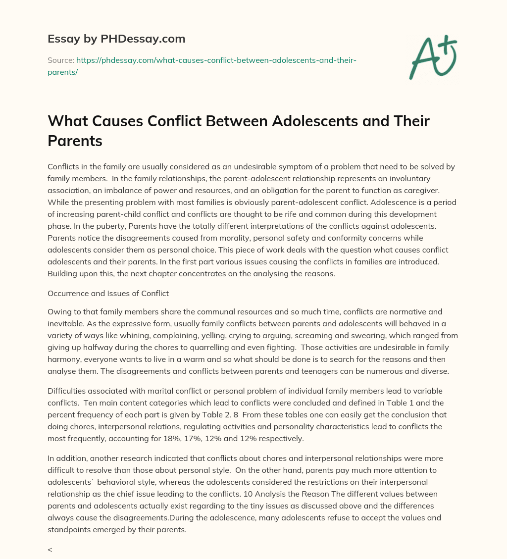 causes of conflict essay