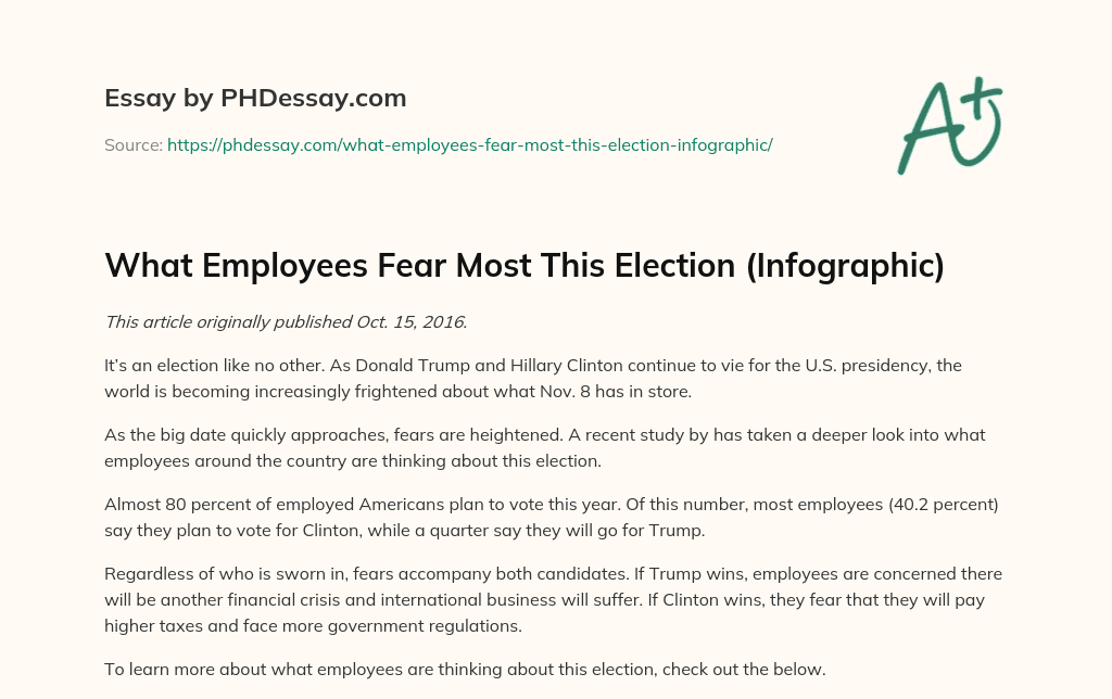 What Employees Fear Most This Election (Infographic) essay