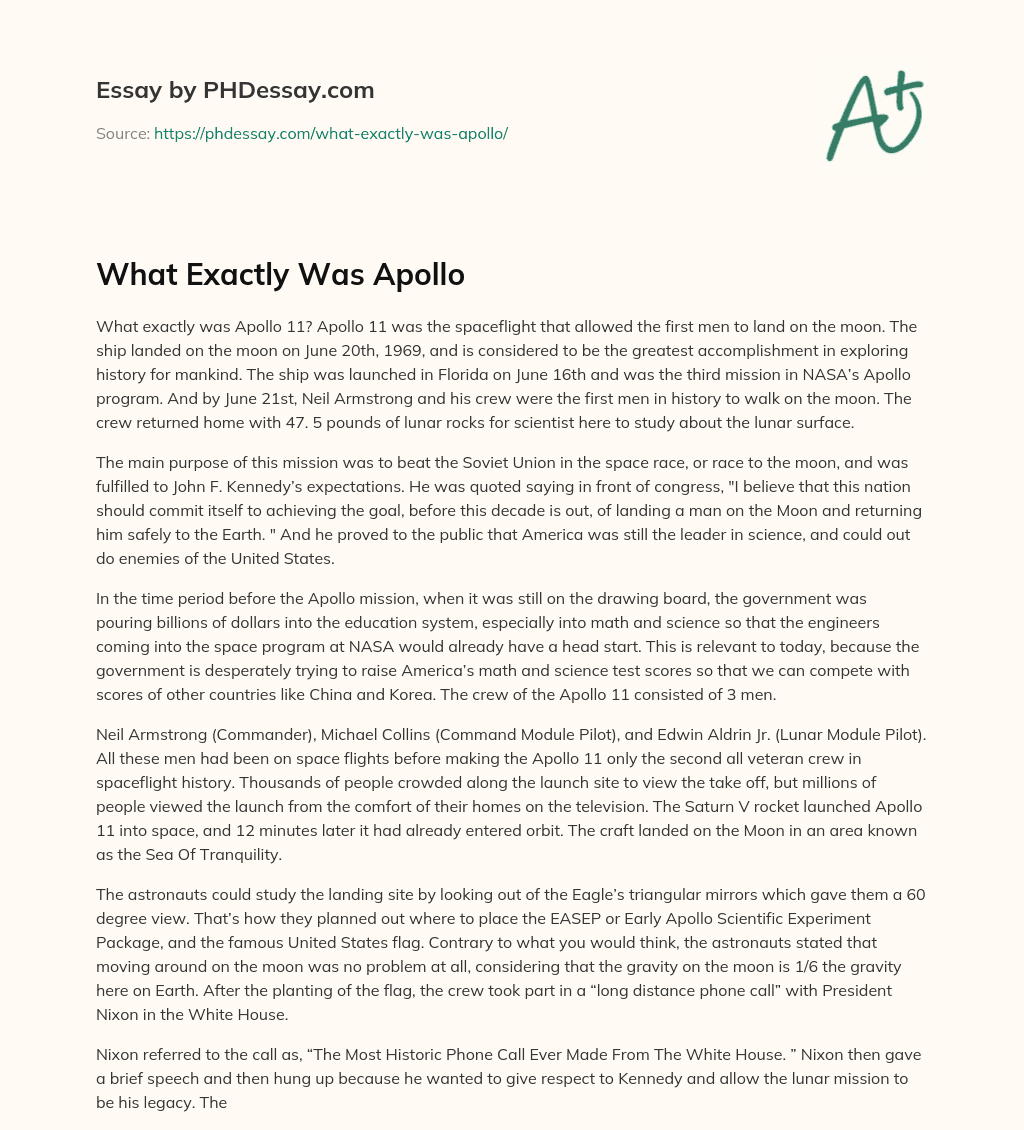 What Exactly Was Apollo essay