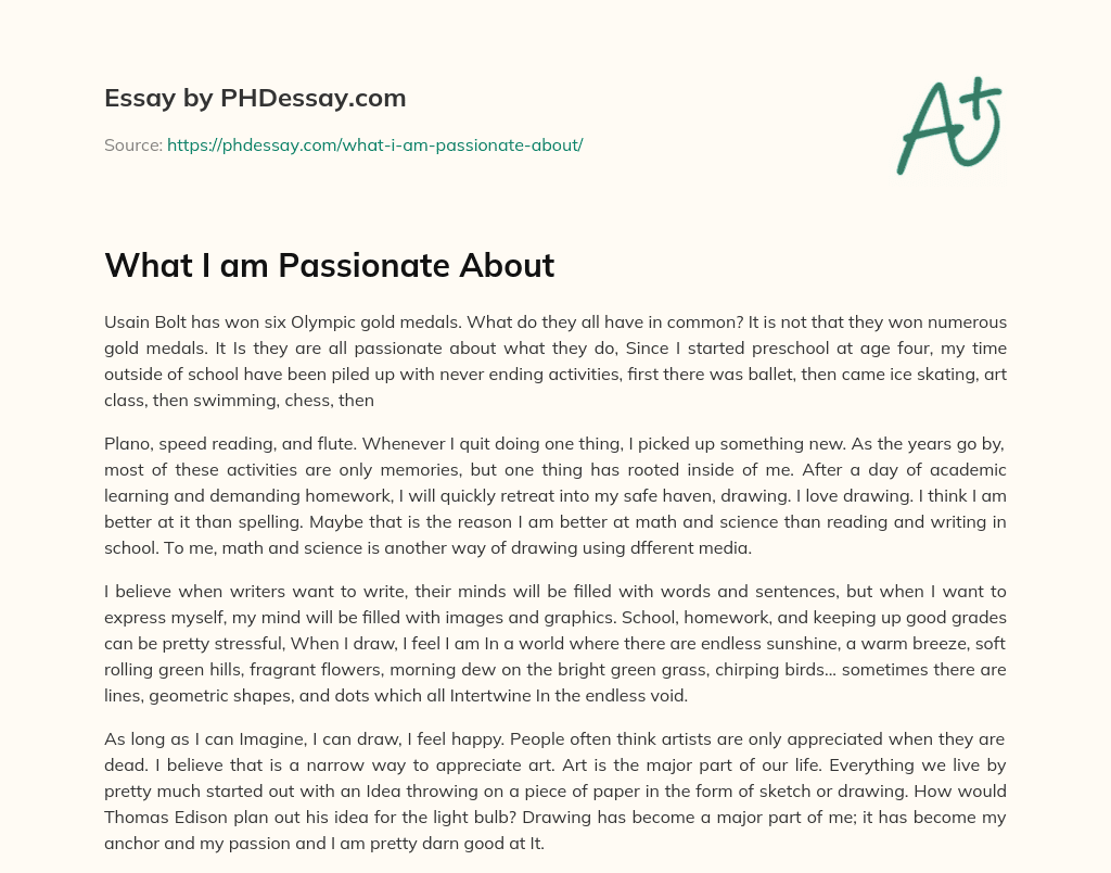 i am a passionate person essay