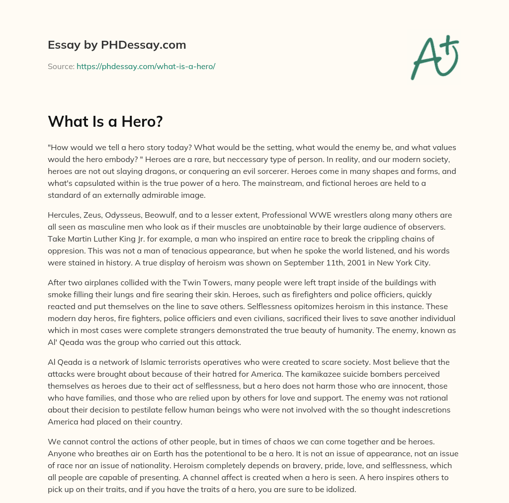What Is a Hero? essay