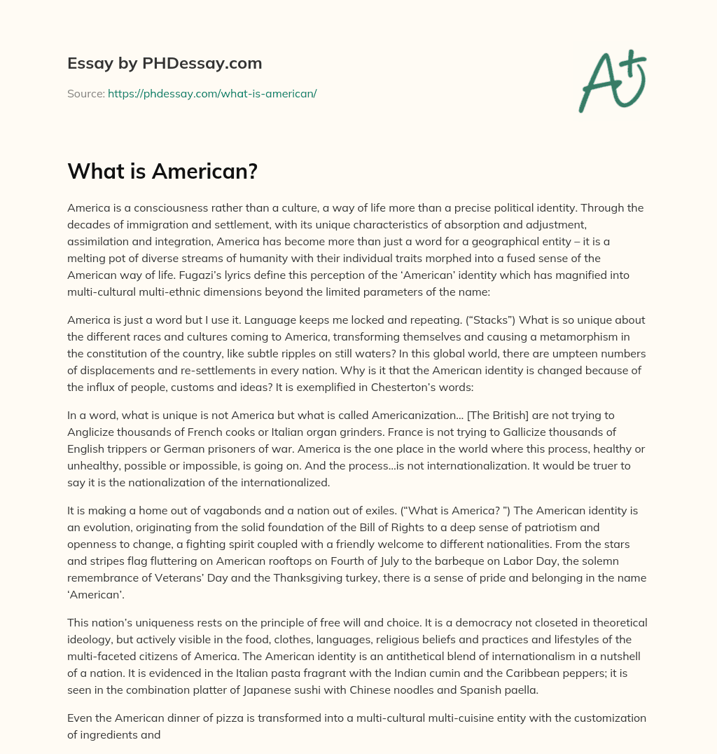 What is American? essay
