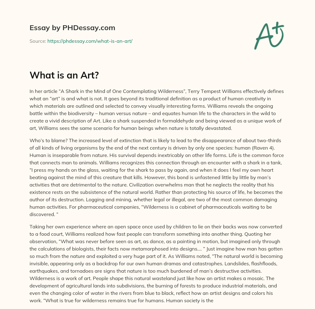 What is an Art? essay