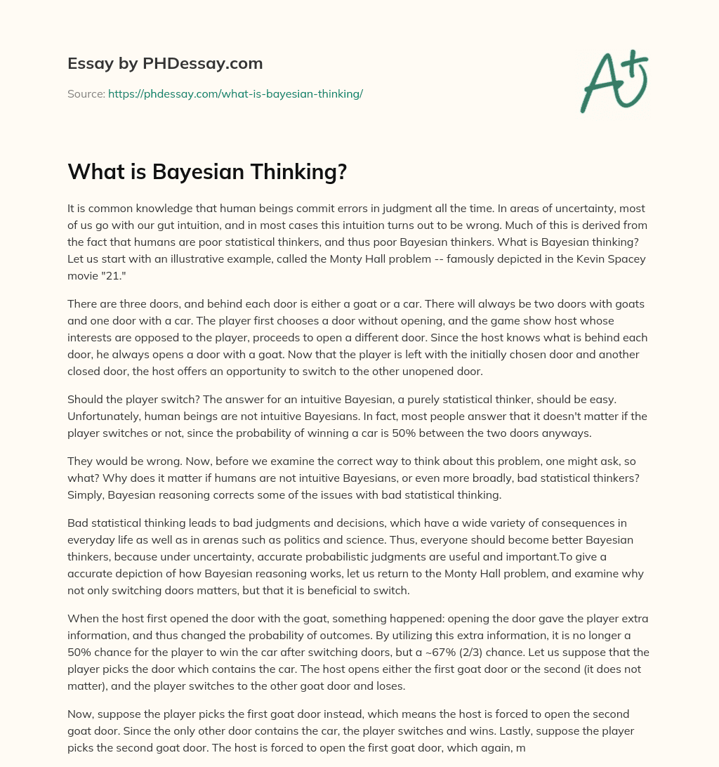 What is Bayesian Thinking?