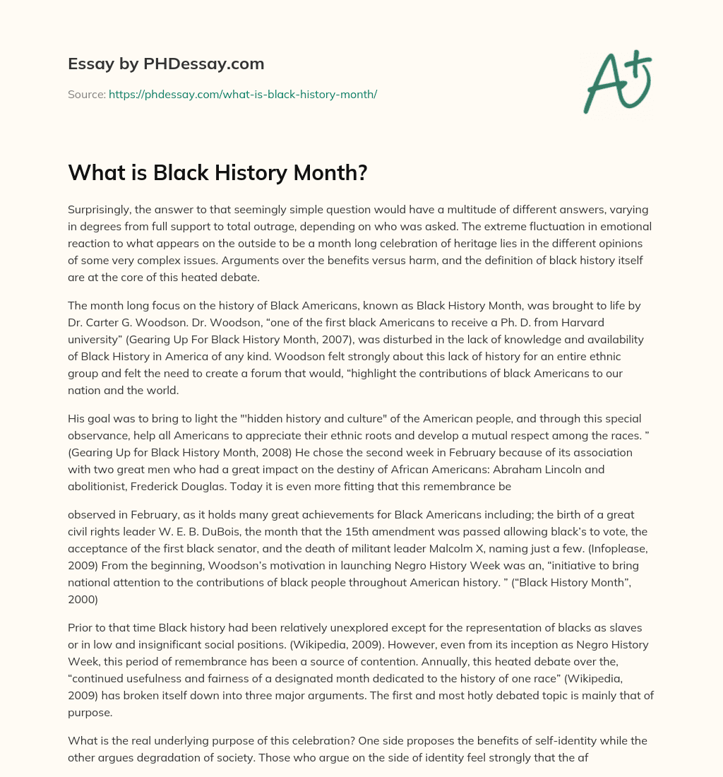 black history month essay pdf