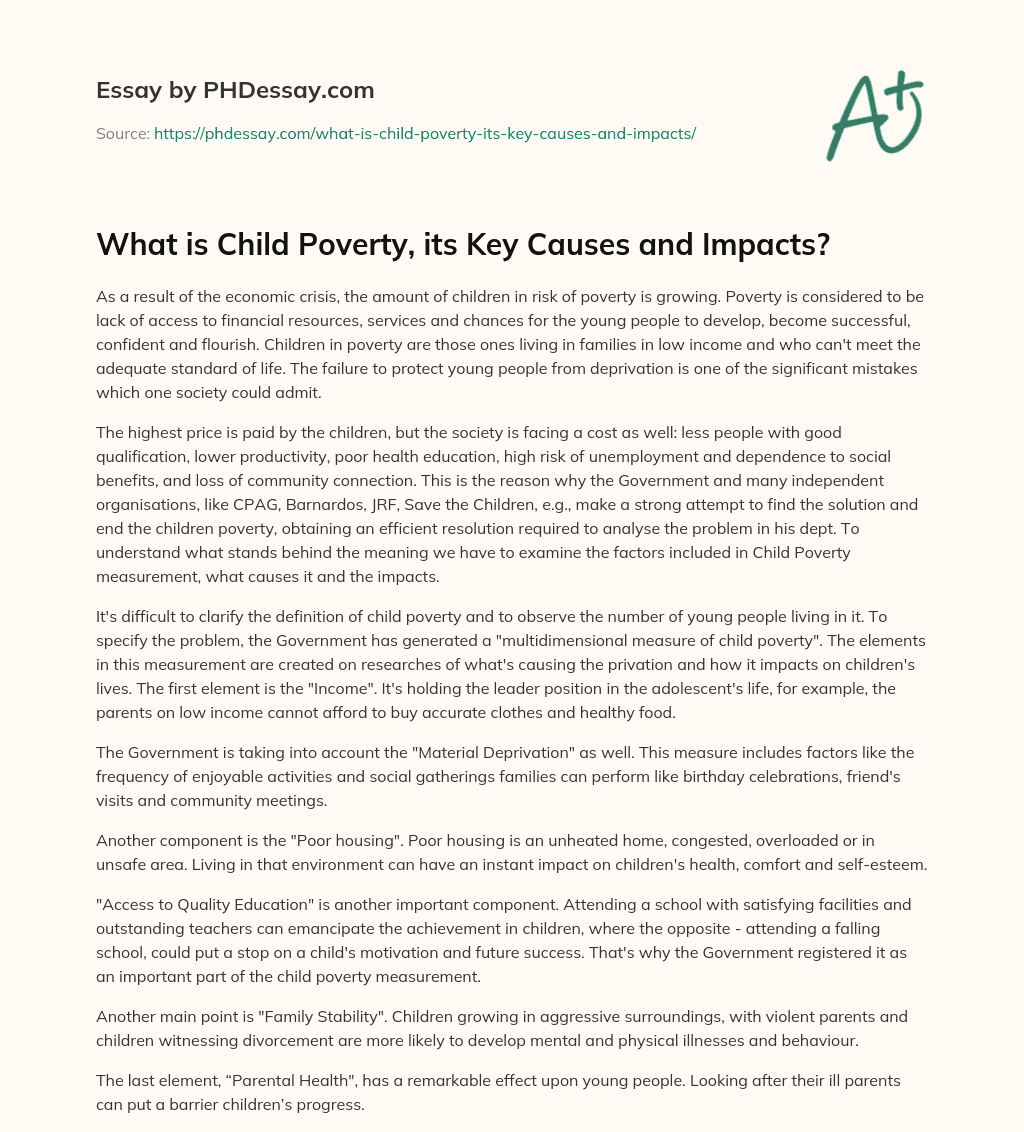 child poverty thesis statement