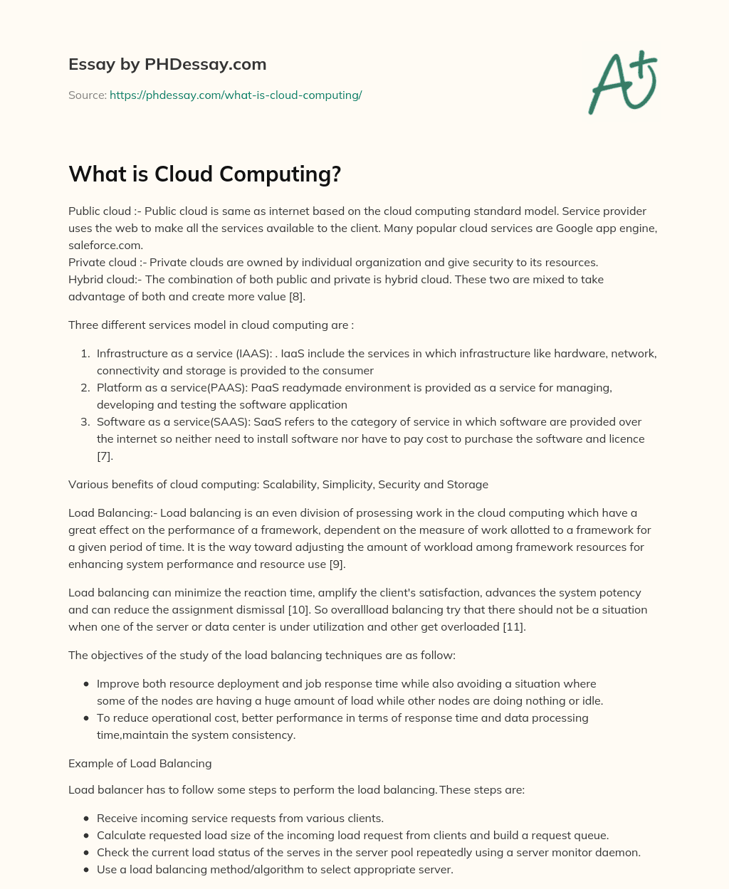 essay about cloud computing