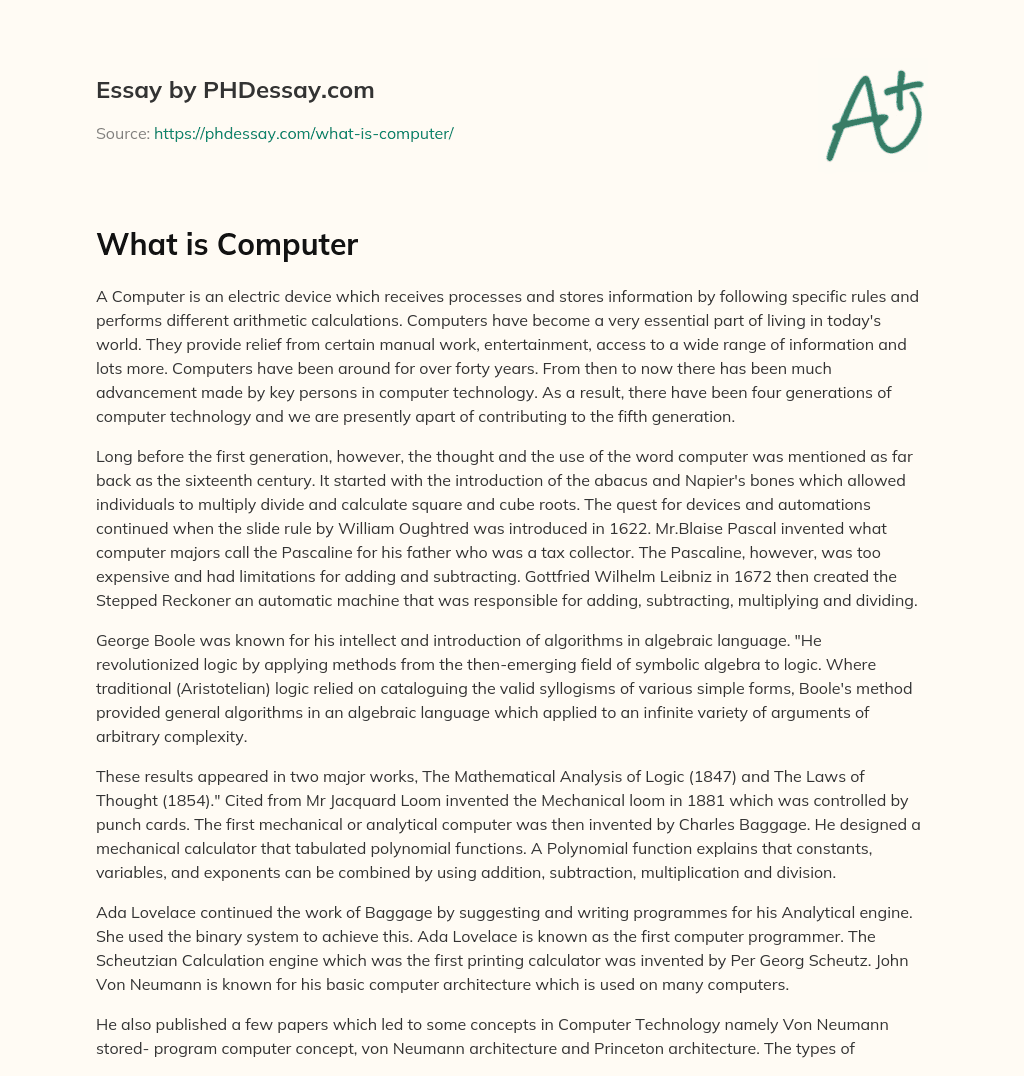 essay on personal computer